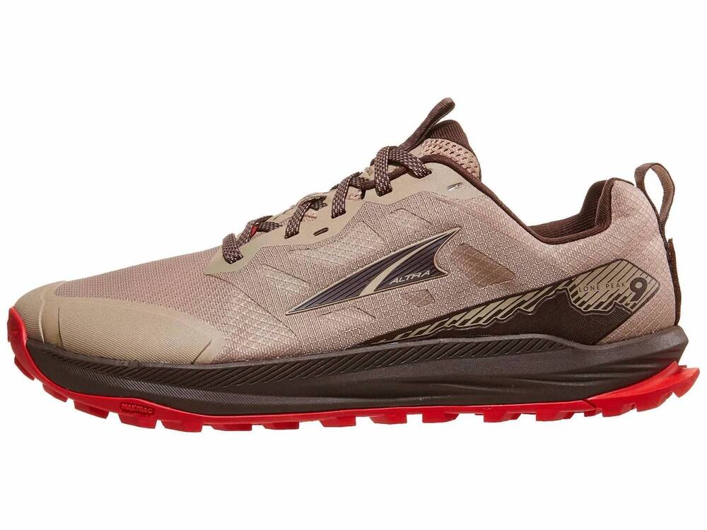 NEW ALTRA men's lone peak 9 running shoes in brown